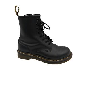 NEW Dr. Doc Martens 1460 Boots Women 6 Black Smooth Leather Combat Grunge
